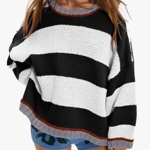 Striped Black and White Sweater / new with tags/ bag